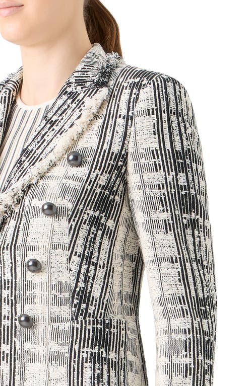 Akris Punto Fringed Boucle Tweed Double-breasted Blazer In Multi