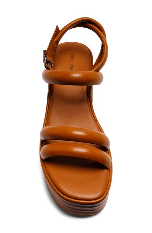 Free People Iris Flatform Sandal In Luggage Leather