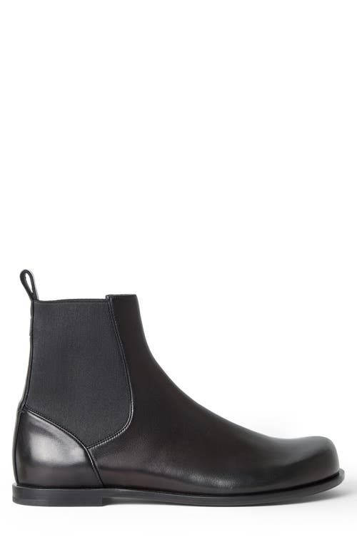Fendi Ff Squared Nappa Leather Chelsea Boots In Black