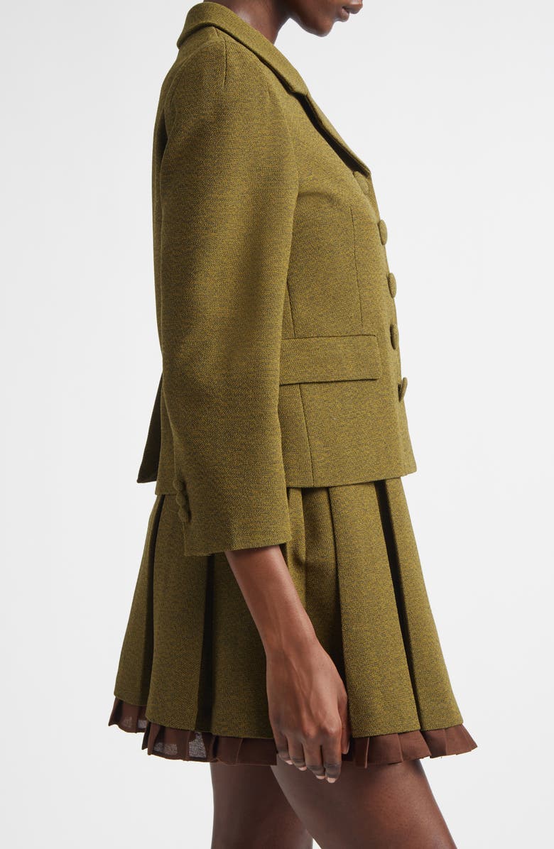 Shushu/Tong Wool Twill Crop Jacket, Alternate, color, Green