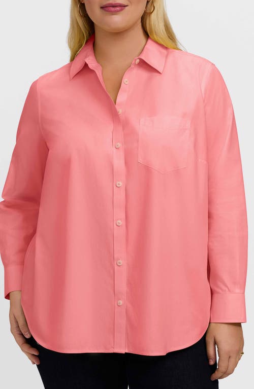 Foxcroft Boyfriend Non-iron Cotton Blouse In Pink