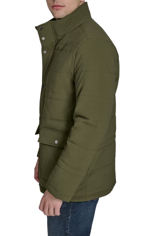 Cole Haan Signature Stretch Crinkle Puffer Jacket In Green