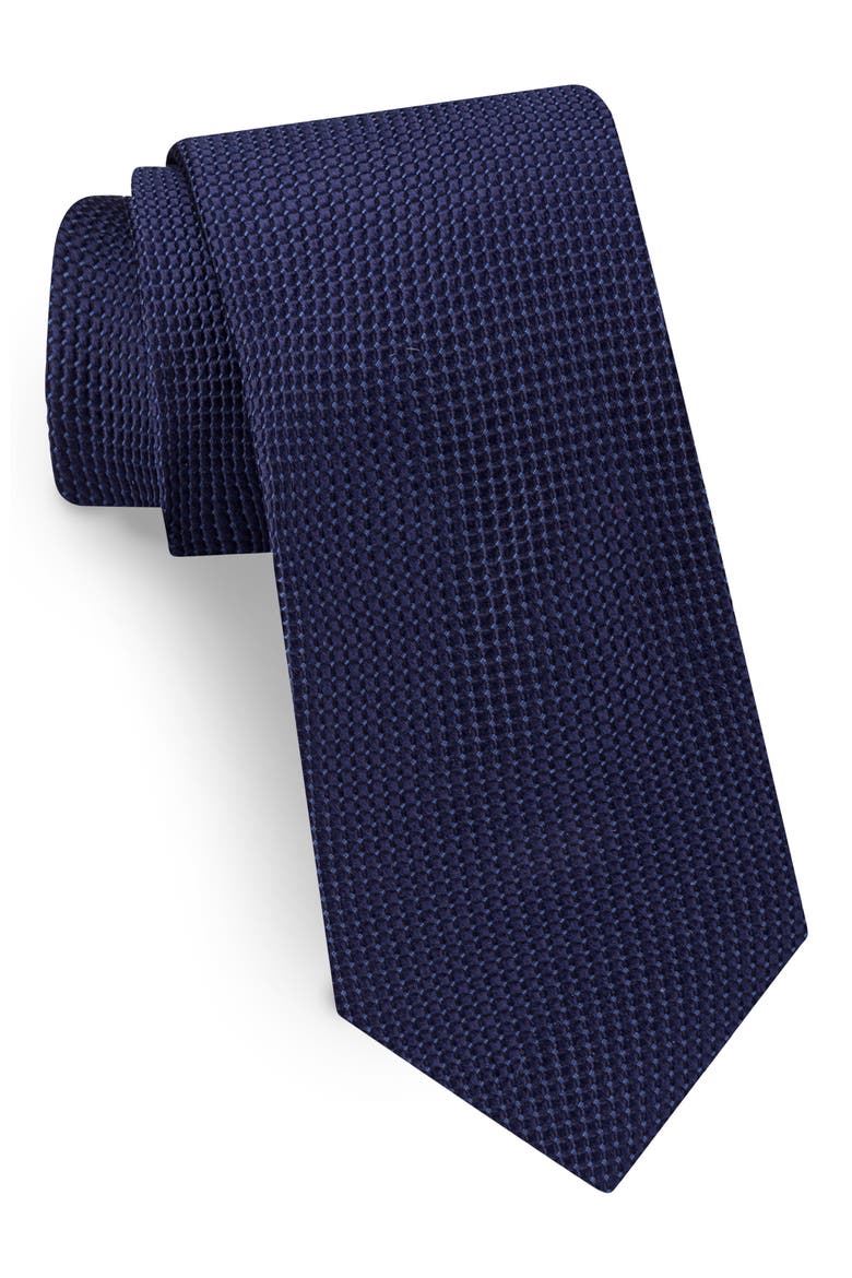 Solid Silk Tie, Main, color, NAVY