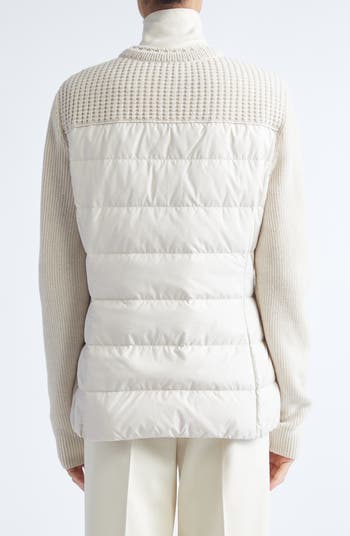 Virgin Wool Knit & Down Cardigan