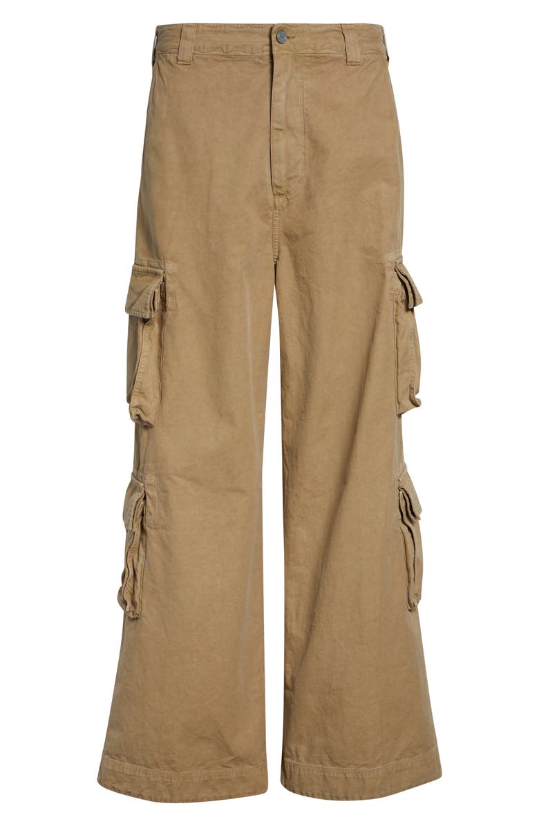 ERL Gender Inclusive Cotton Canvas Cargo Pants, Alternate, color, Beige