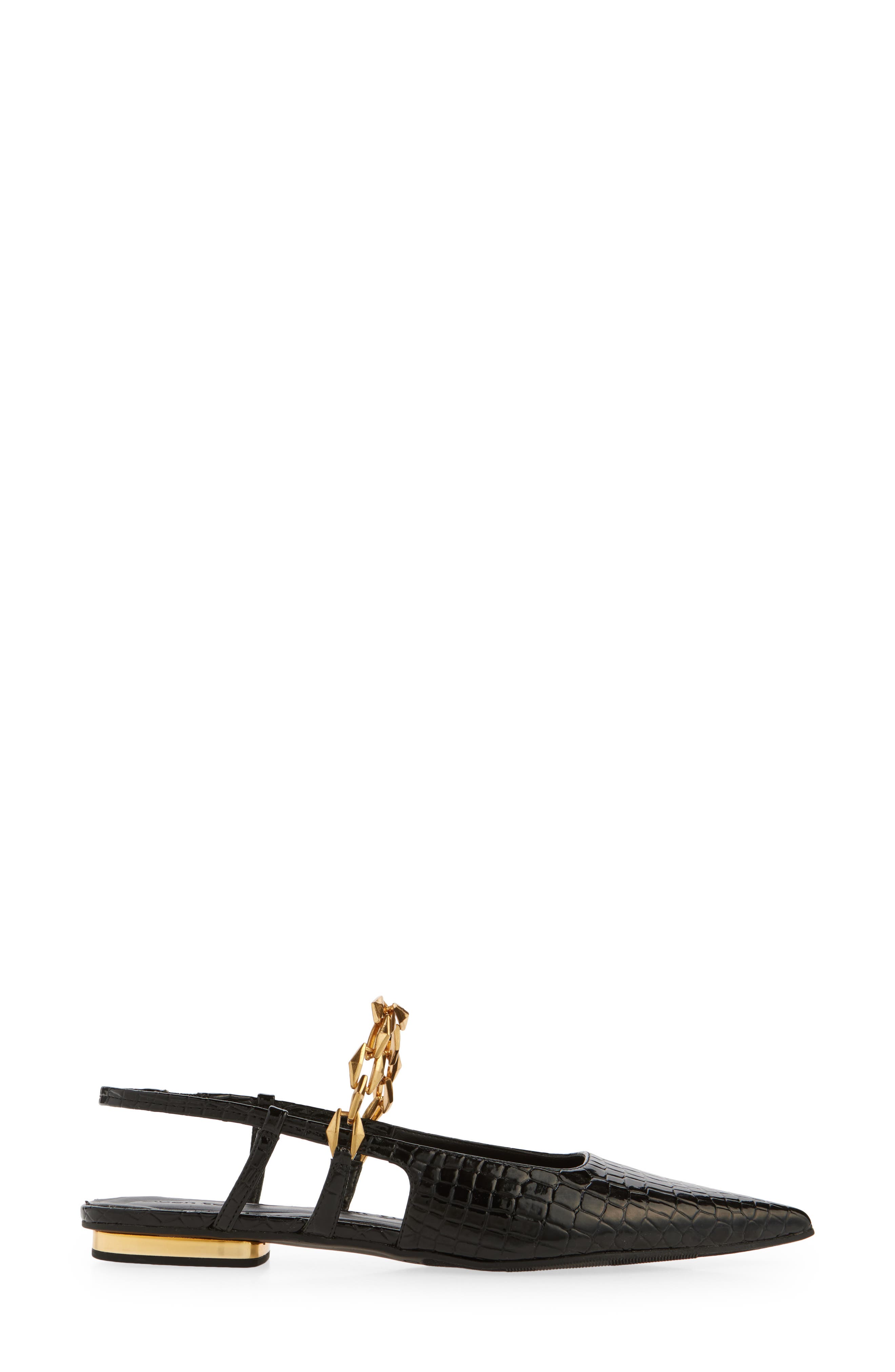 Open Edit Olympia Snakeskin Embossed Slingback Flat, Alternate, color, 