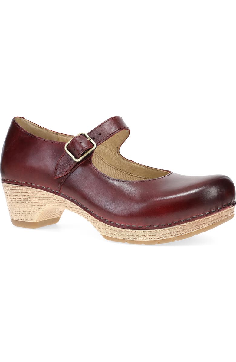Dansko Lilah Mary Jane Platform Pump, Main, color, Red Waxy Burnished