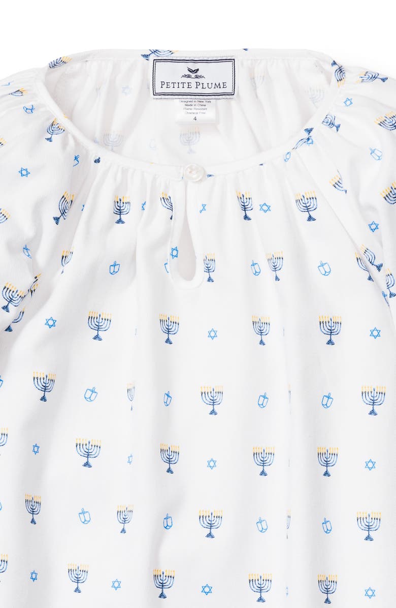 Petite Plume Kids' Delphine Hanukkah Cotton Blend Nightgown, Alternate, color, 