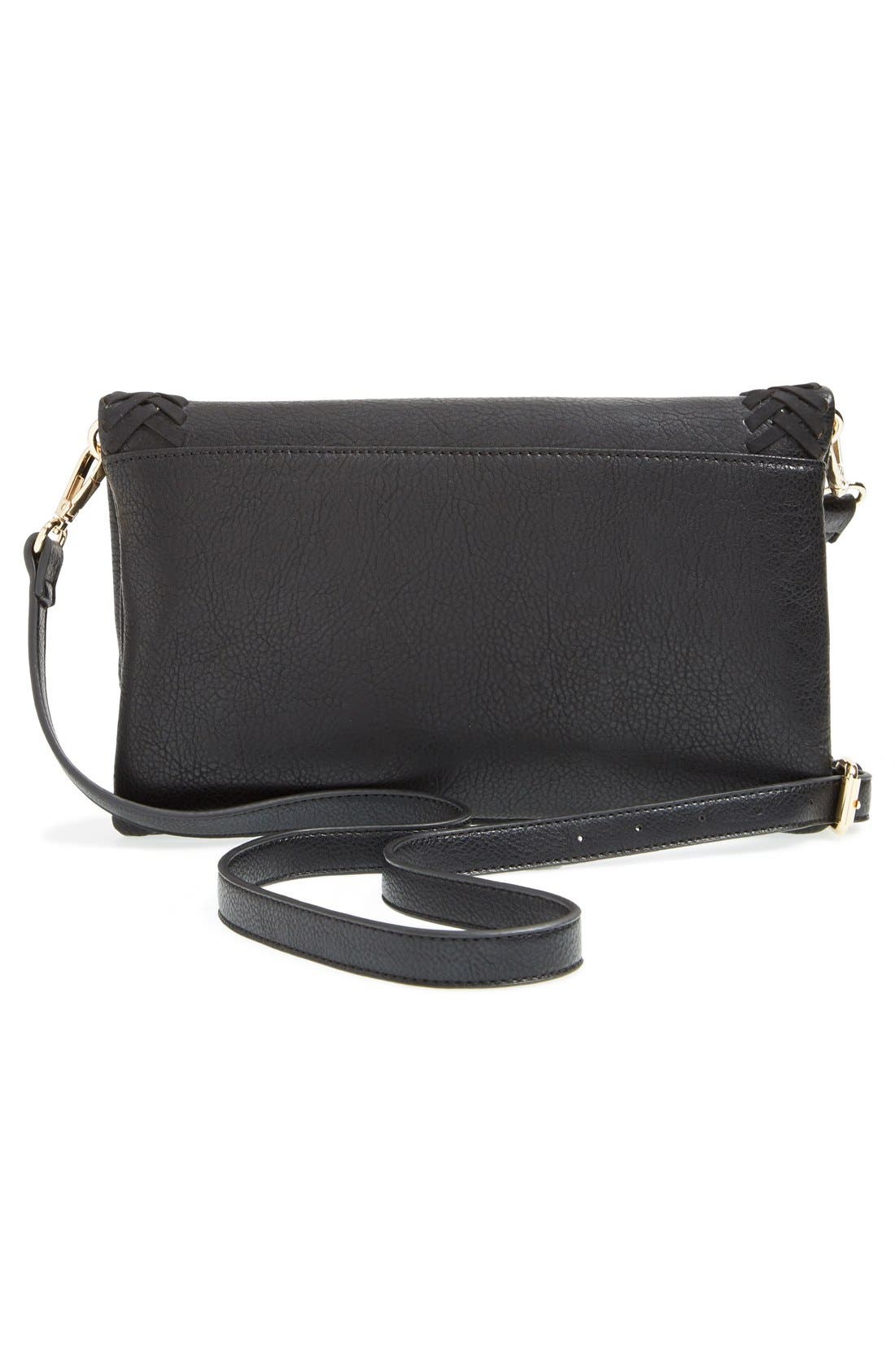 Sole Society 'Sydnee' Faux Leather Foldover Clutch, Alternate, color, 