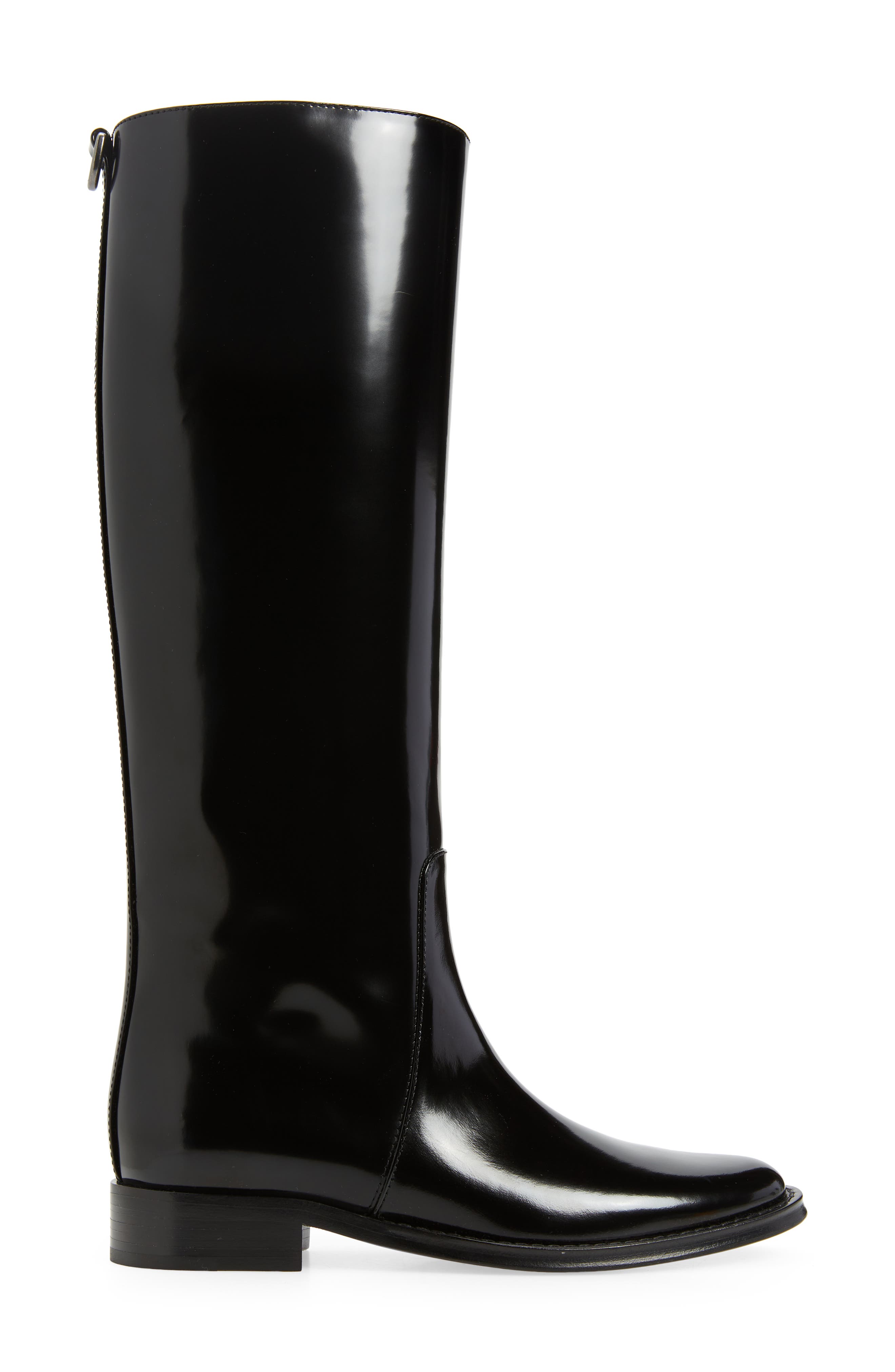 Saint Laurent Hunt Knee High Boot, Alternate, color, Black
