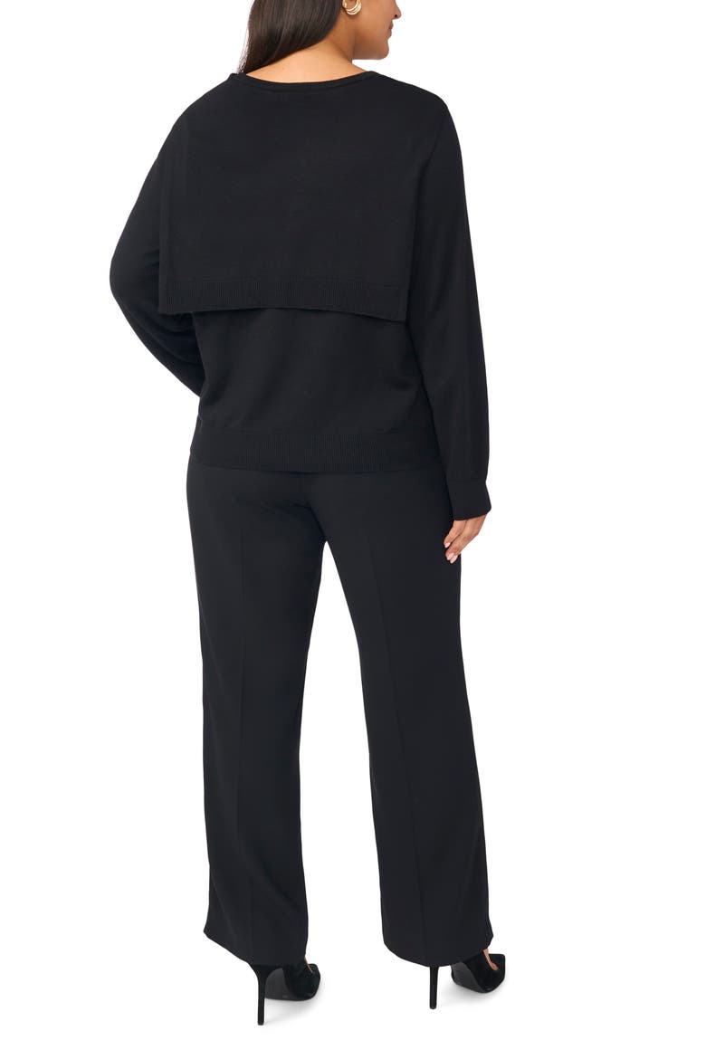 Tie Detail V-Neck Sweater, Alternate, color, RICH BLACK