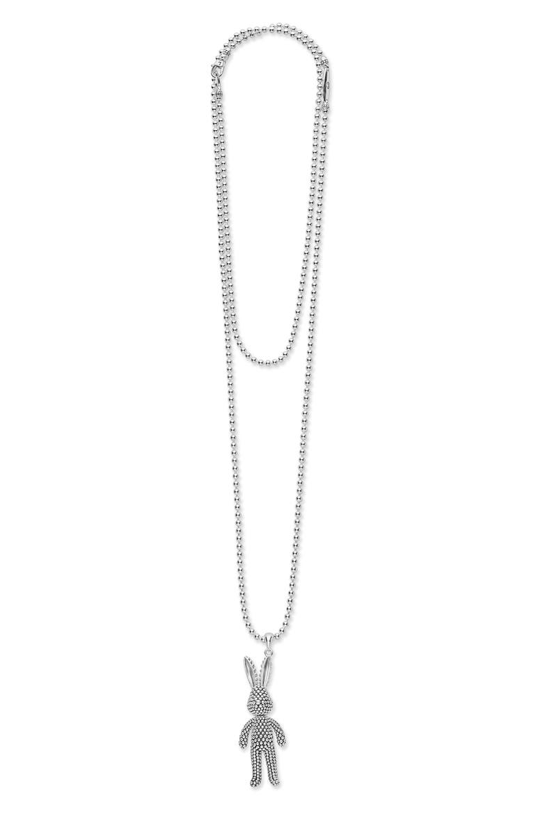 Rare Wonder Rabbit Pendant Necklace, Main, color, SILVER