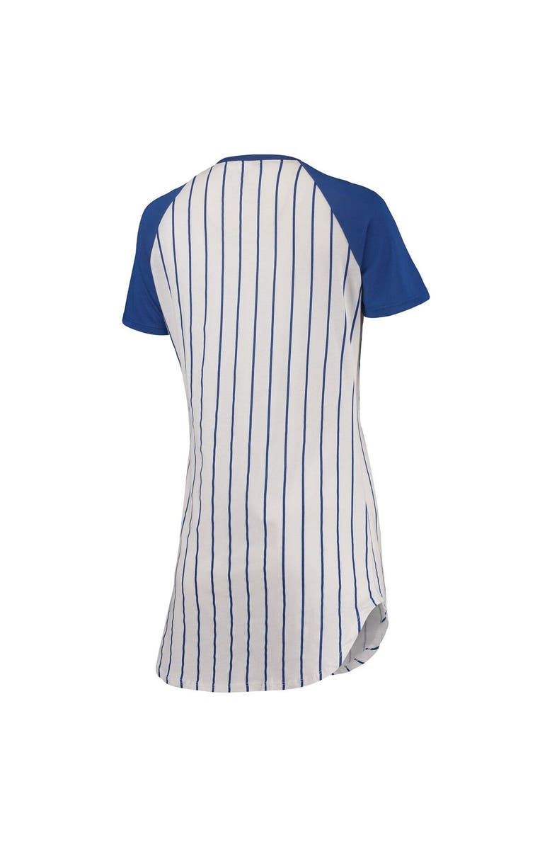 CONCEPTS SPORT Women's Concepts Sport White New York Mets Vigor Pinstripe Nightshirt, Alternate, color, 