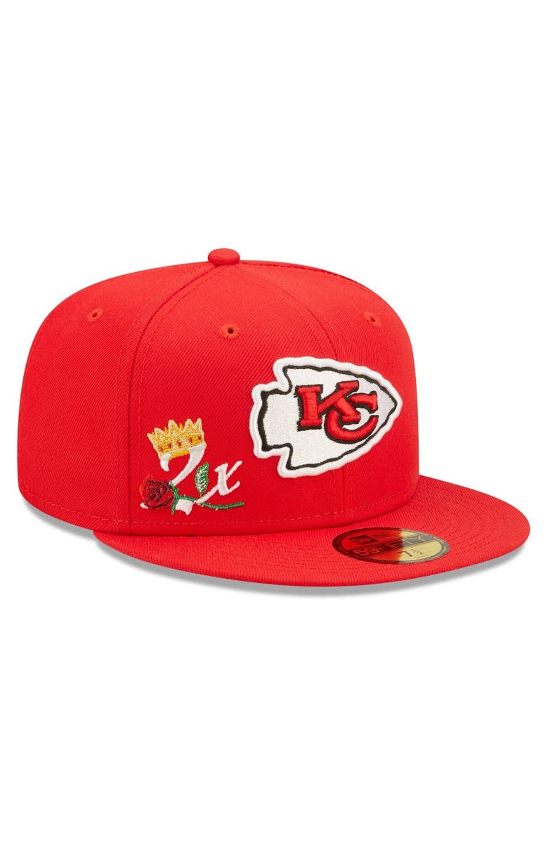 New Era Men's New Era Red Kansas City Chiefs Crown 2x Super Bowl Champions 59FIFTY Fitted Hat, Main, color, Red