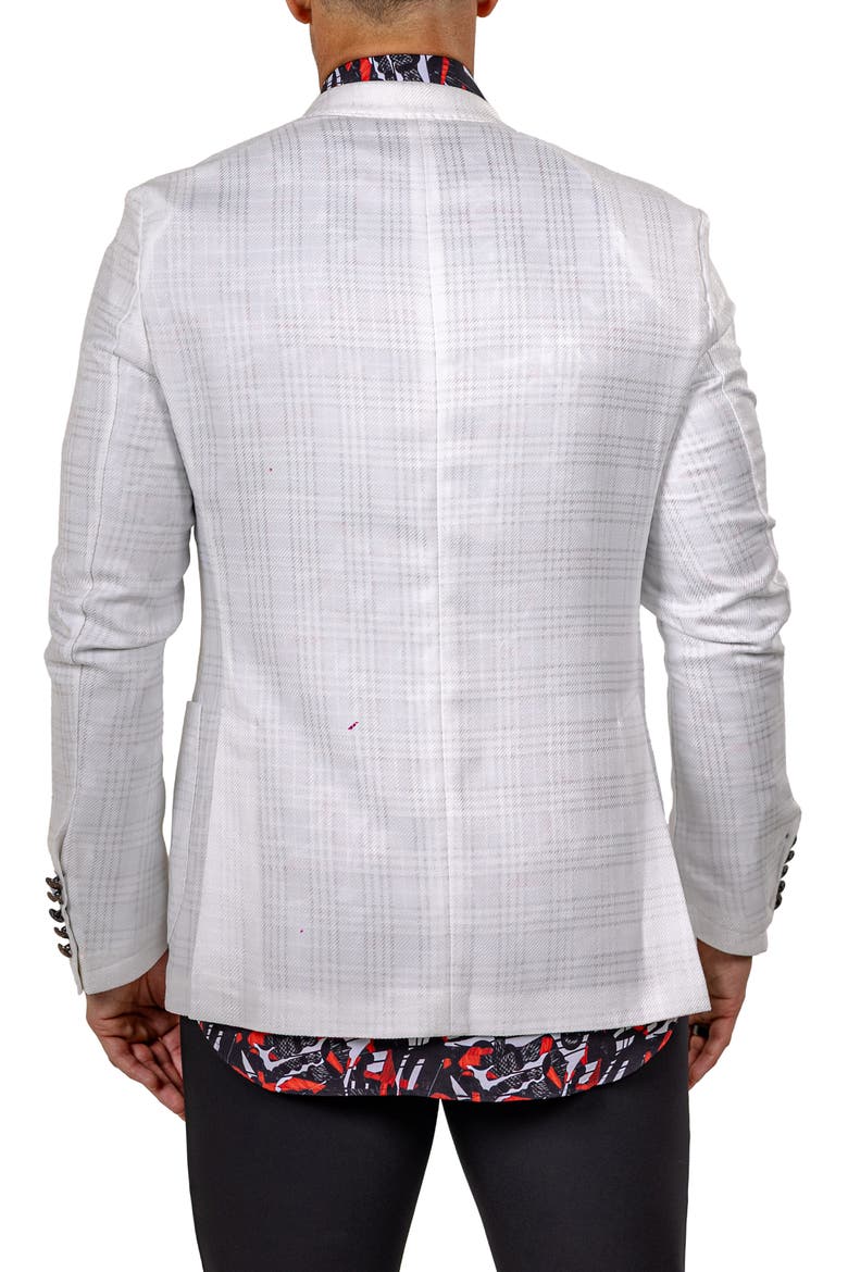 Unconstructed Marthy015 White Glen Check Peak Lapel Blazer, Alternate, color, WHITE