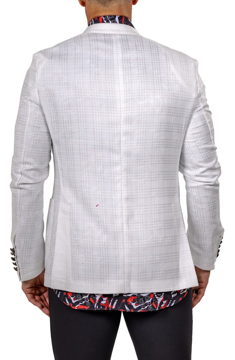 Maceoo Unconstructed Marthy015 White Glen Check Peak Lapel Blazer, Alternate, color, White