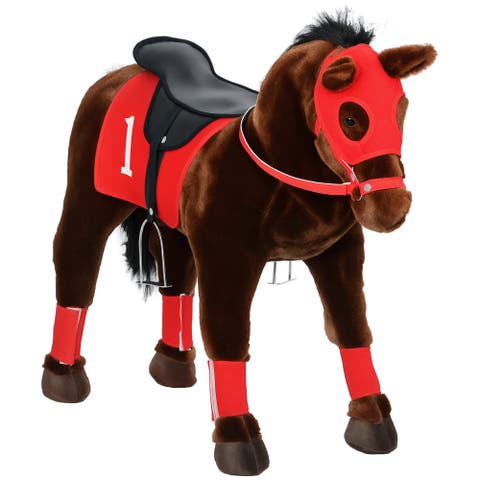 Kids Ride-on Horse, Neighing Sound, Saddle, Stirrups