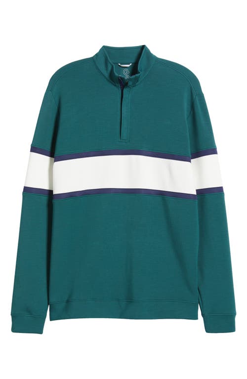 Swannies Owen Chest Stripe Golf Quarter Zip In Forest