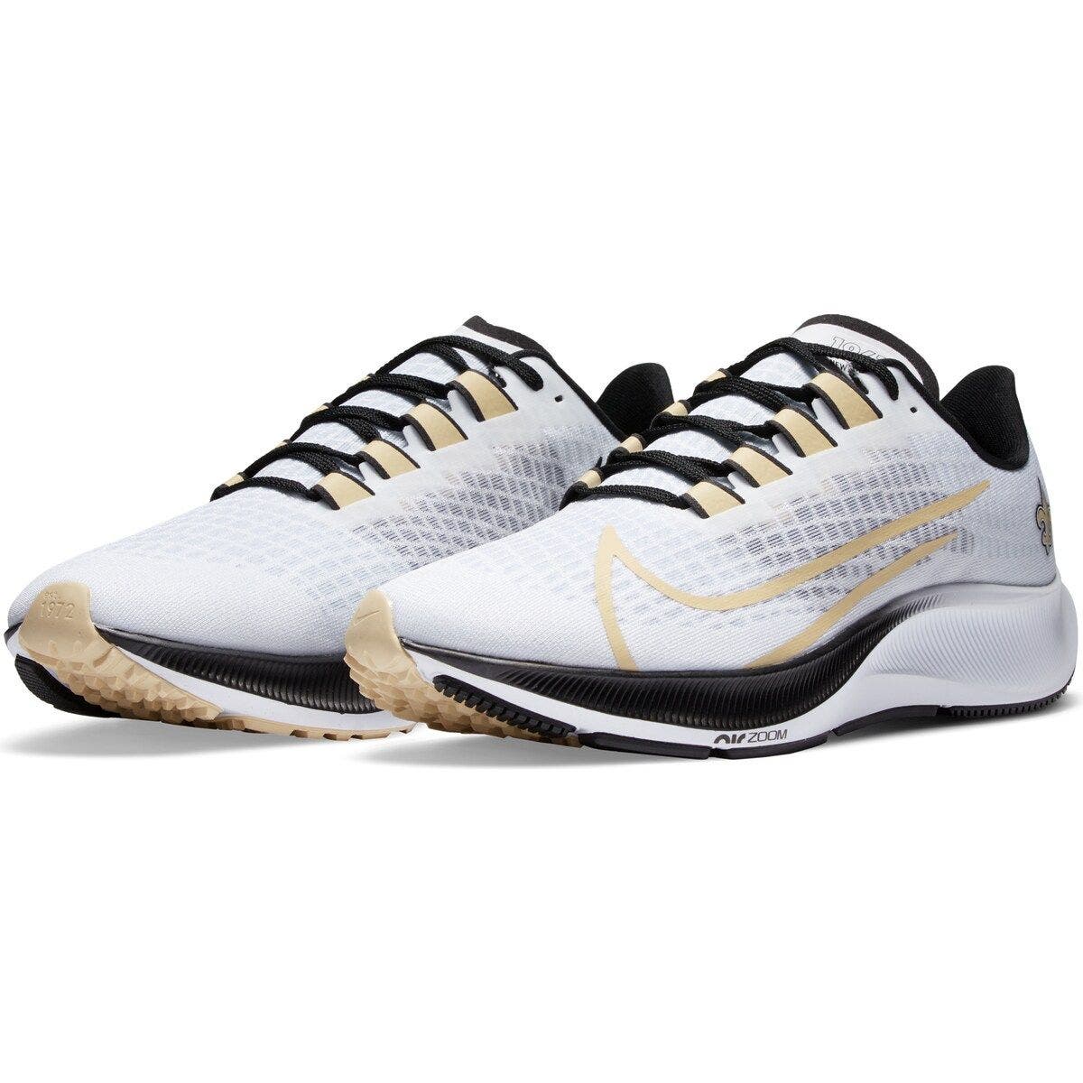 Nike Unisex Nike White New Orleans Saints Zoom Pegasus 37 Running Shoe, Alternate, color, 