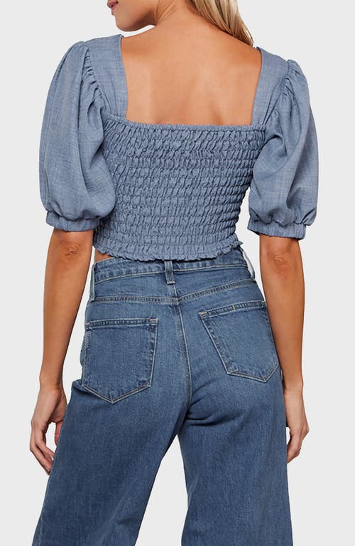 Matty M . Reese Smocked Crop Top In Blue