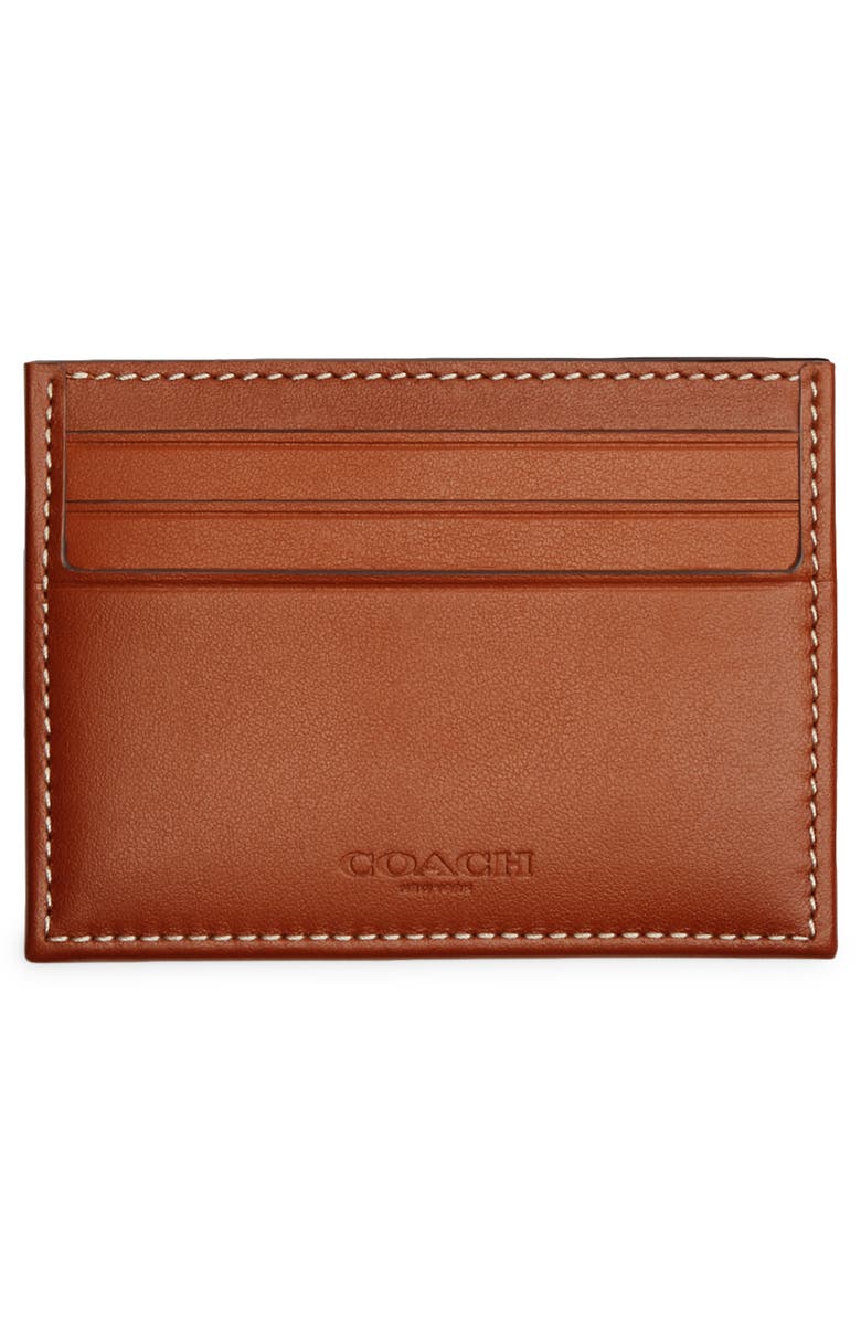 COACH Mini Signature Jacquard Leather Card Case, Alternate, color,