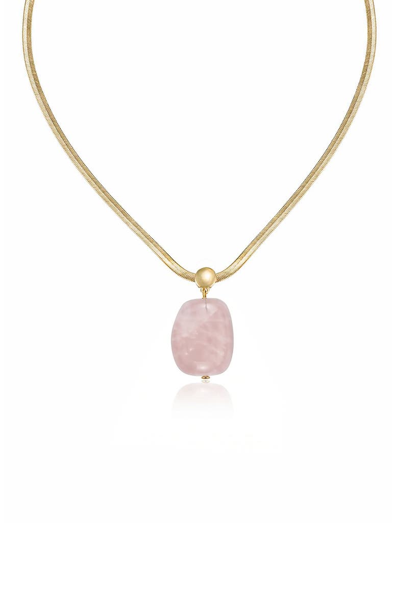 Cultured Baroque Pearl Pendant Necklace, Alternate, color, ROSE QUARTZ