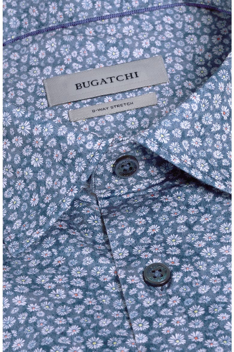 James OoohCotton® Daisy Print Button-Up Shirt, Alternate, color, NAVY