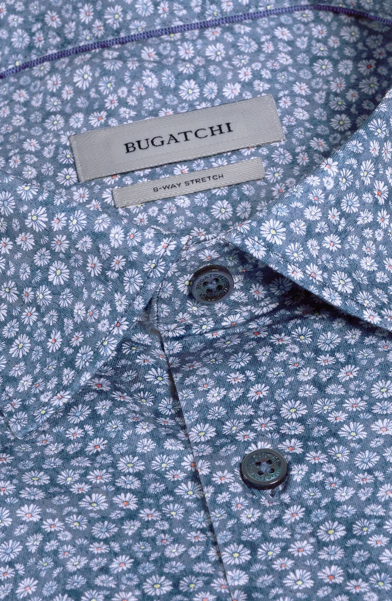 Bugatchi James OoohCotton<sup>®</sup> Daisy Print Button-Up Shirt, Alternate, color, Navy