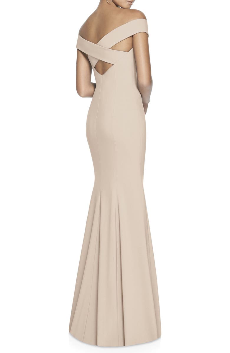 Dessy Collection Off the Shoulder Crossback Gown, Alternate, color,