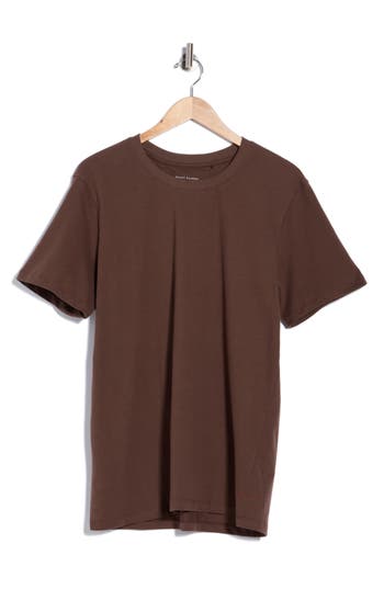 Daniel Buchler Cotton Crewneck T-shirt In Walnut