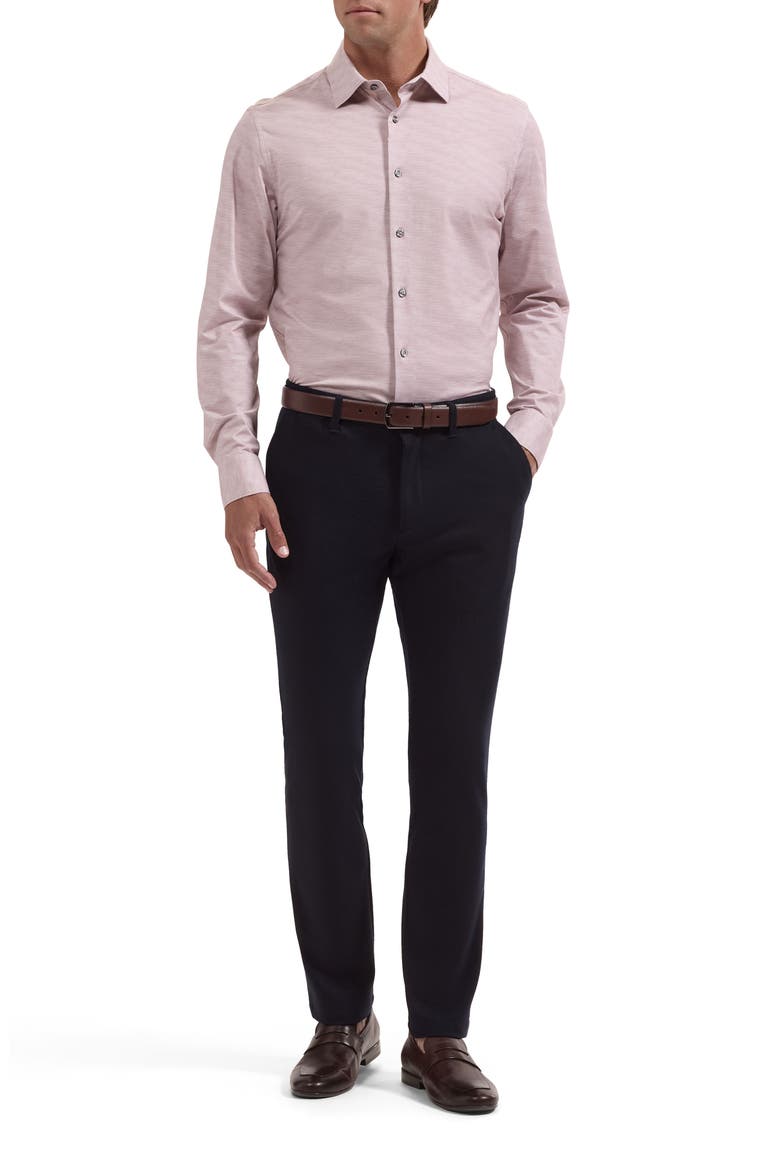 James OoohCotton® Herringbone Print Button-Up Shirt, Alternate, color, DUSTY PINK