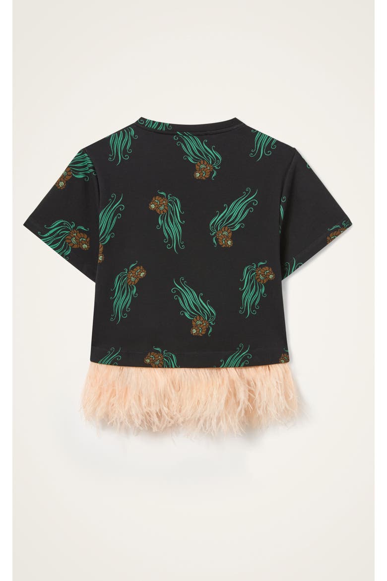 La Scala Tee With Feathers, Alternate, color, Lemuria Black