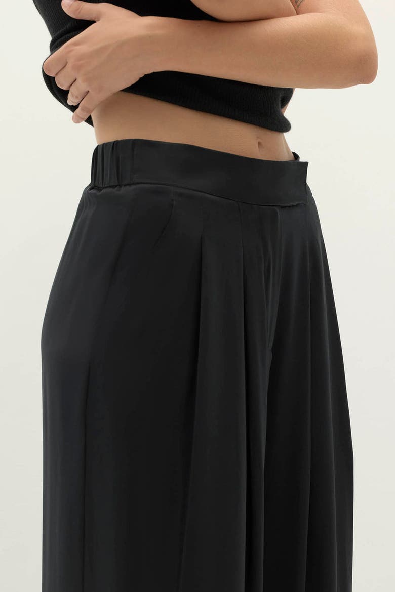 Rosalie Silk Trouser, Alternate, color, Black