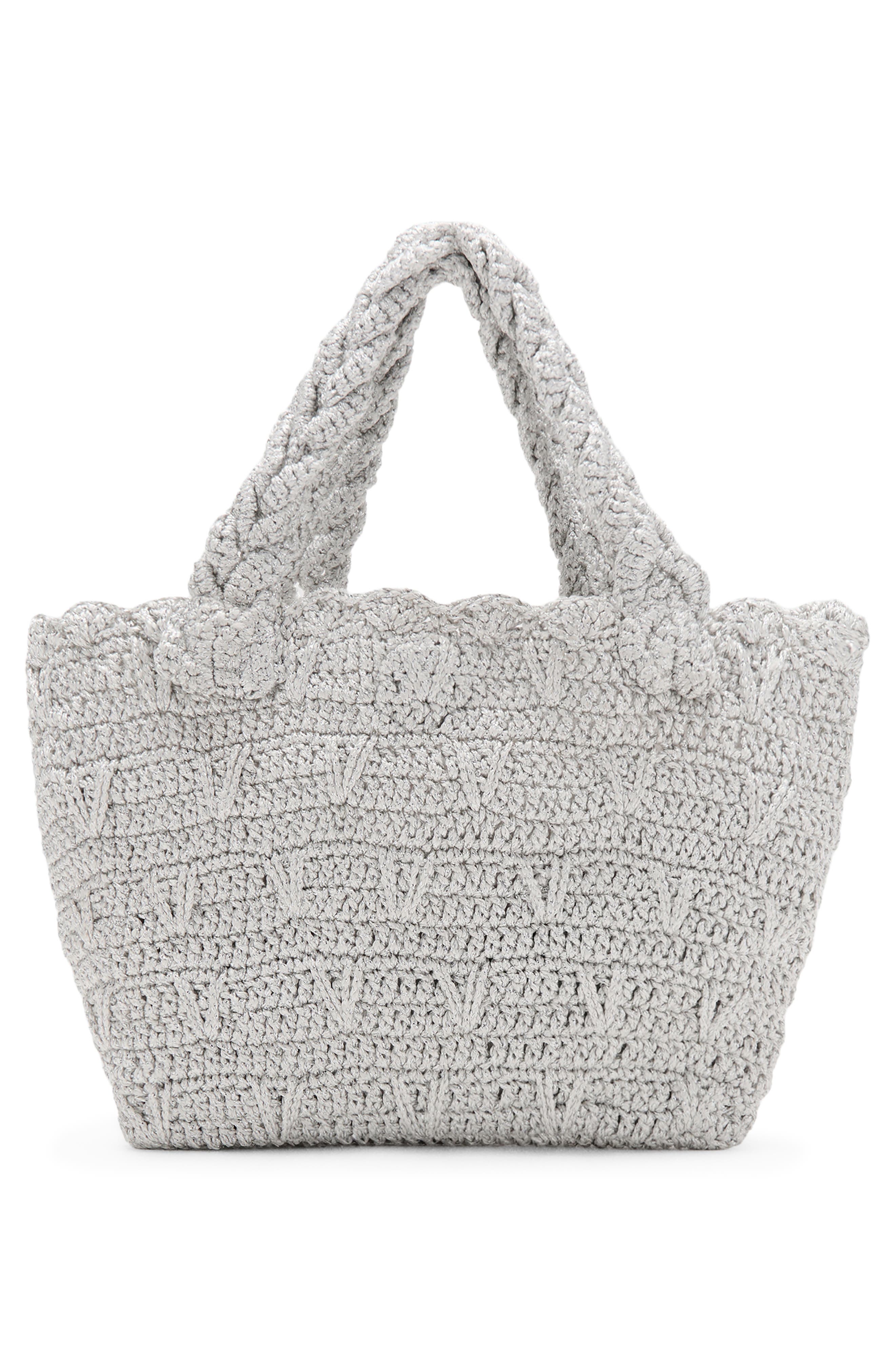 MANGO TEEN Texture Metallic Mini Tote Bag, Main, color, 