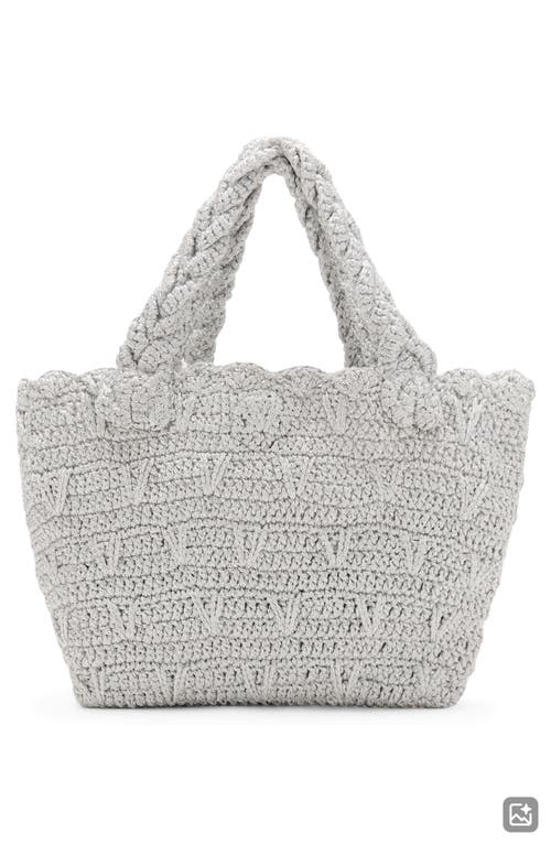 MANGO TEEN Texture Metallic Mini Tote Bag in Silver at Nordstrom