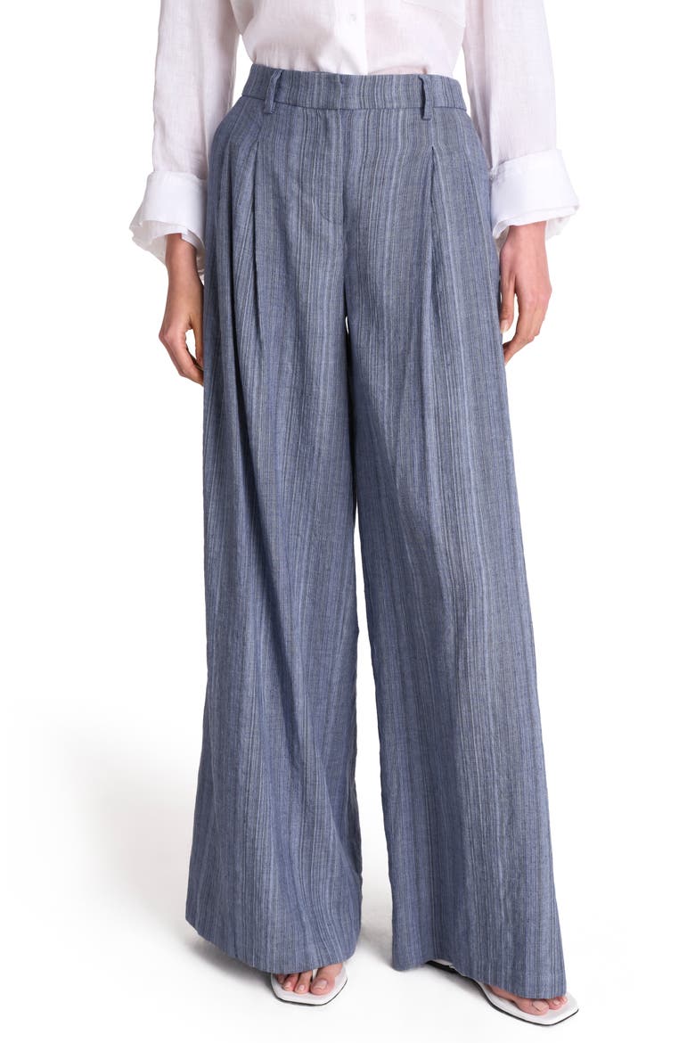 New Didi Pleated Wide Leg Pants, Main, color, BLUE MULTI