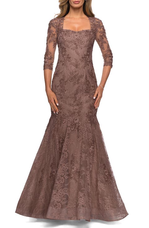 Floral Lace & Tulle Mermaid Gown