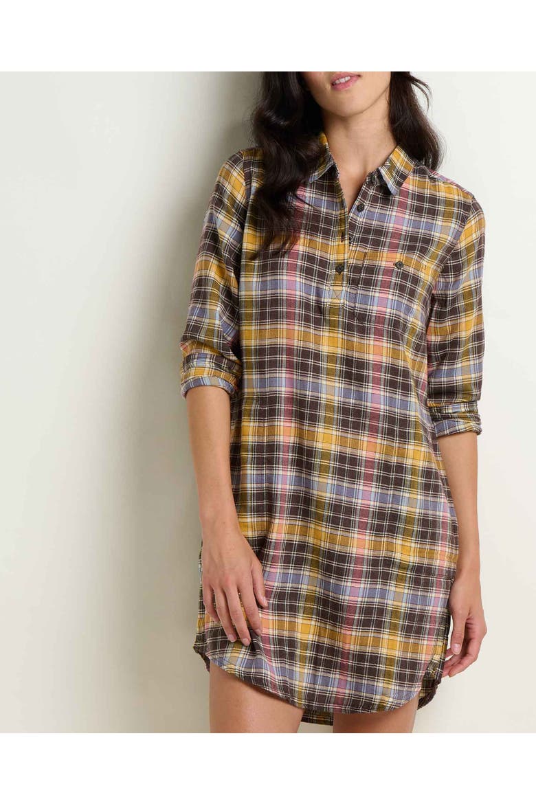 Re-Form Popover Long Sleeve Dress, Alternate, color, Chestnut Check
