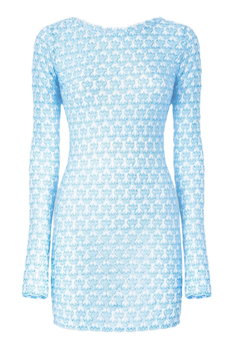 Short Lace Long Sleeve Cover-up, Alternate, color, Light Blue