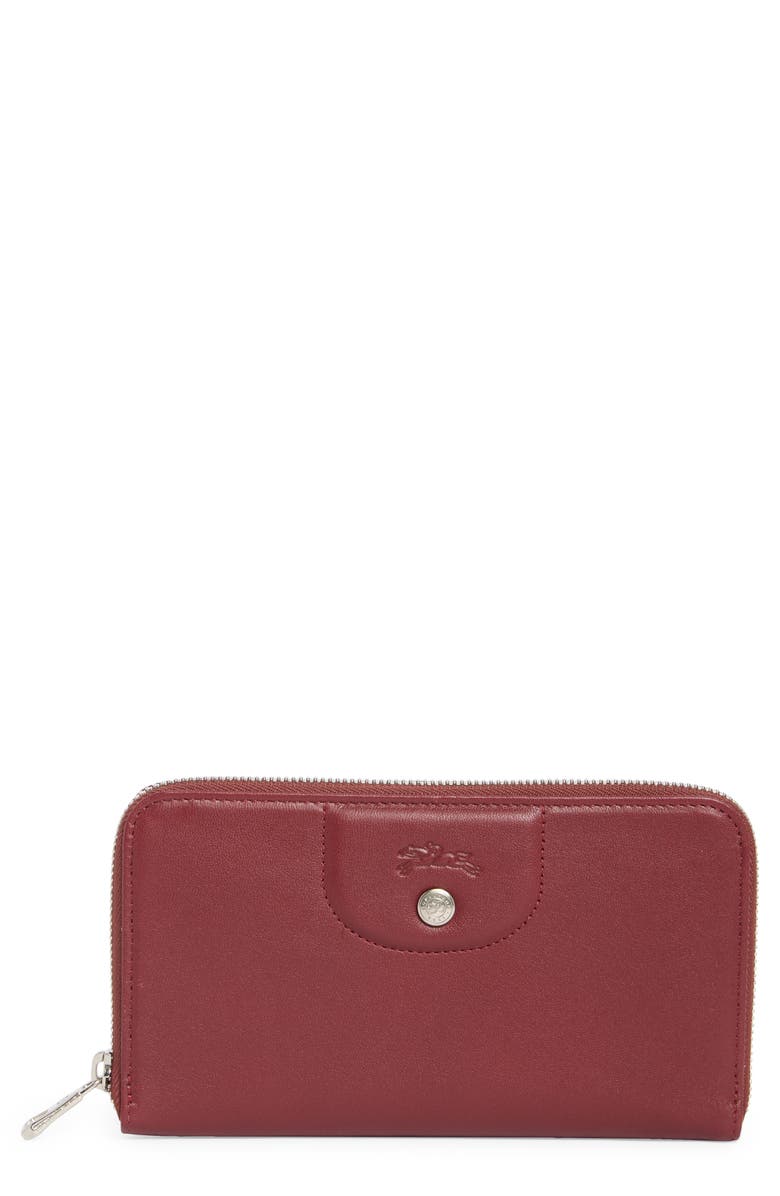 Longchamp Le Pilage Cuir Zip Wallet, Main, color, Red Lacquer