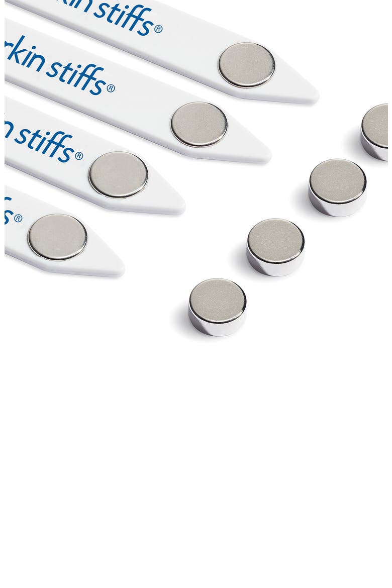Stiff-N-Stays Magnetic Collar Stays - Set of 2, Alternate, color, WHITE