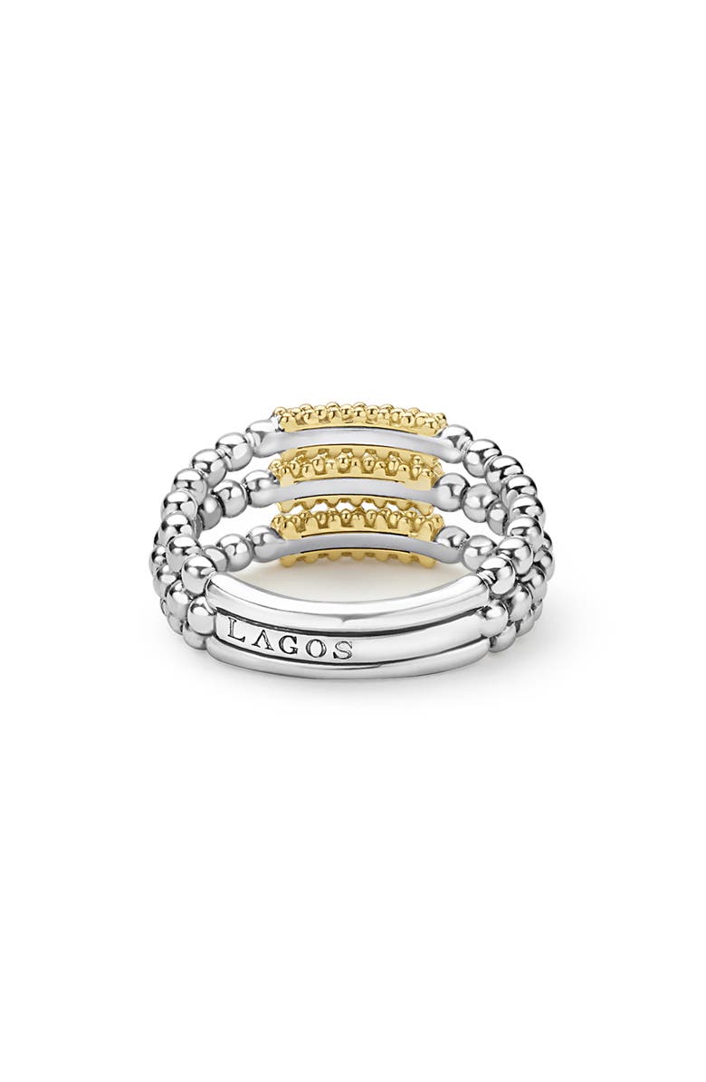 LAGOS Caviar Icon Triple Bar Ring, Alternate, color, Silver