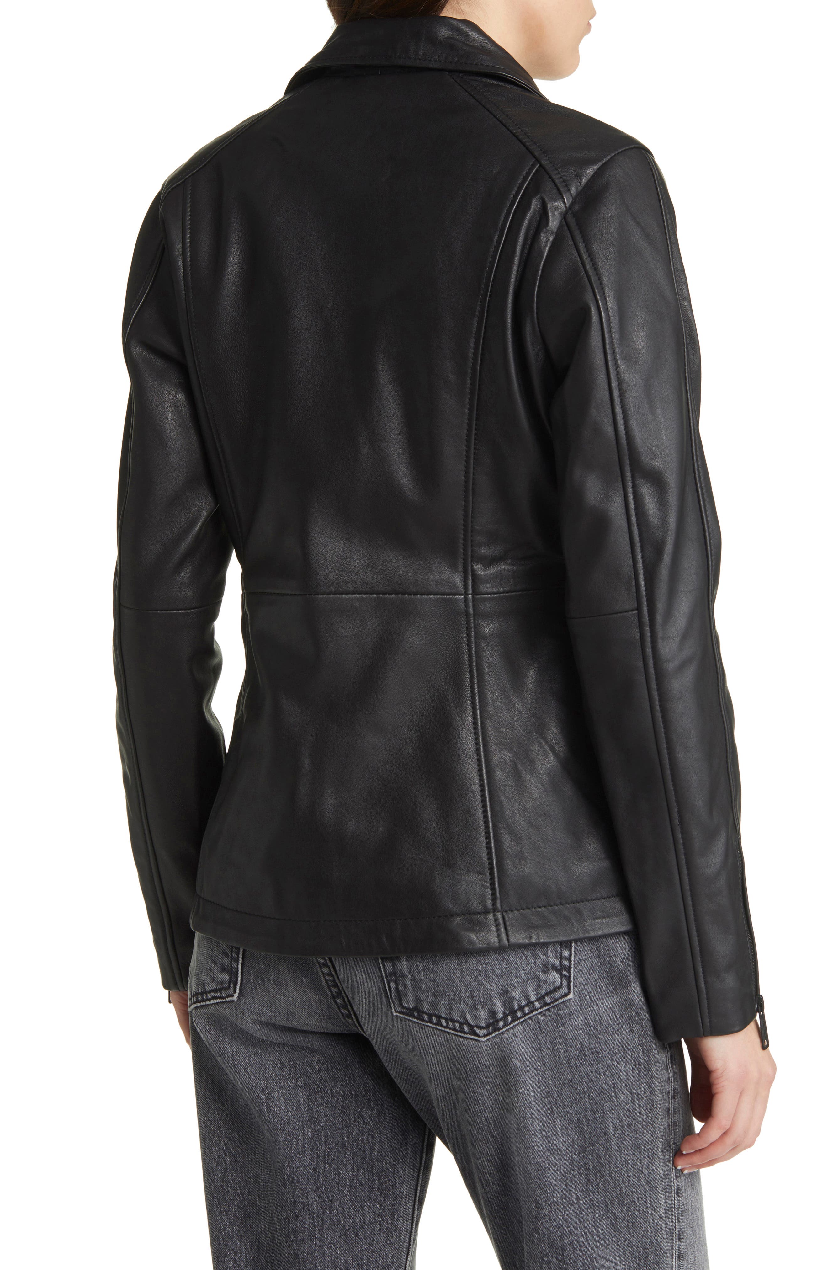 Long Leather Moto Jacket - image 2