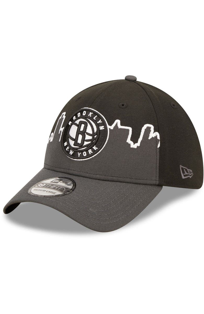 New Era Men's New Era Charcoal/Black Brooklyn Nets 2022 Tip-Off 39THIRTY Flex Hat, Main, color,