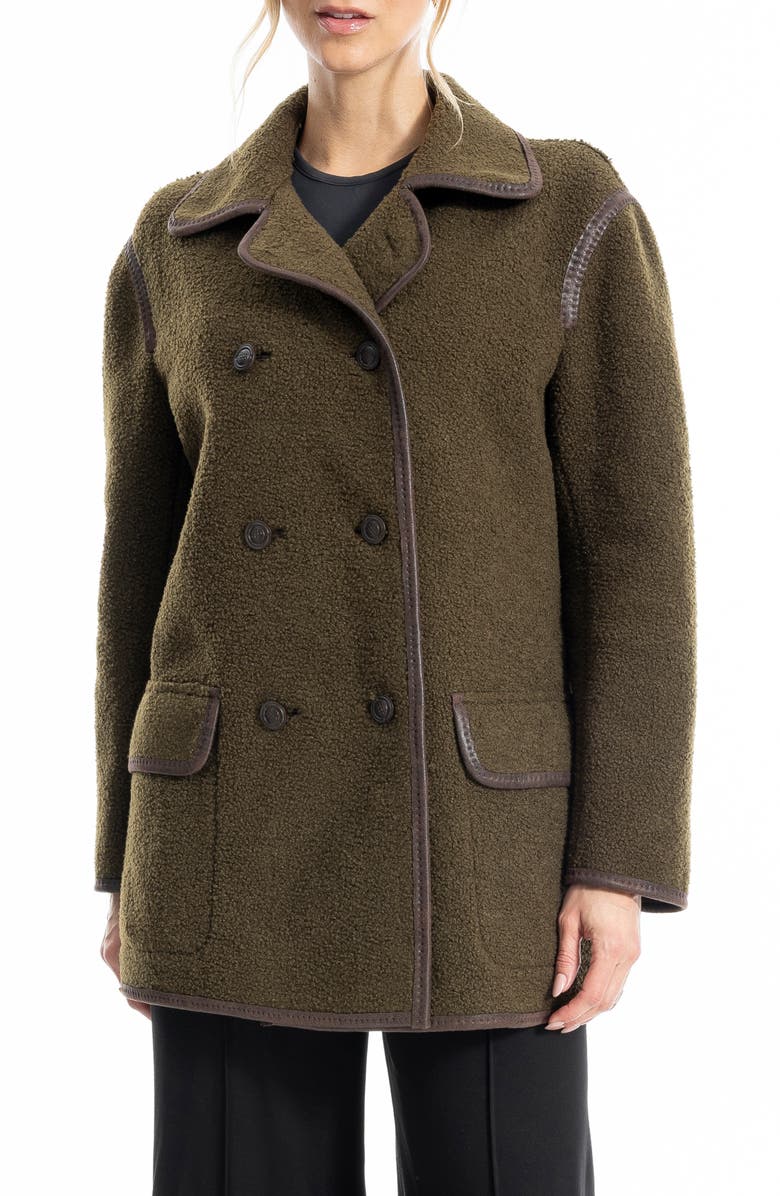 MAX STUDIO High Pile Fleece Jacket, Main, color, Olive