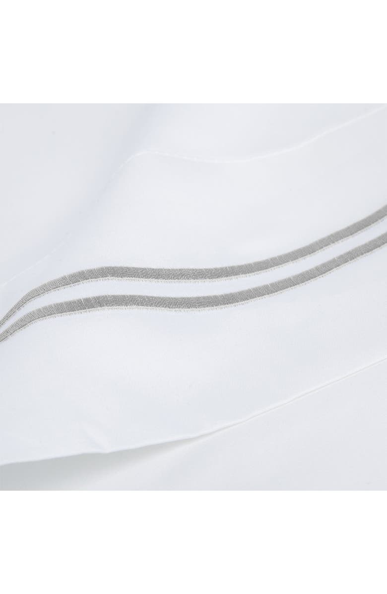 MELANGE HOME Dual Stripe Embroidered 600 Thread Count Cotton Sheet Set, Alternate, color, Grey