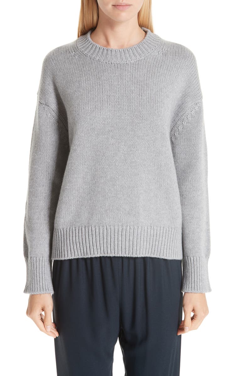 Mansur Gavriel Rib Trim Cashmere Sweater, Main, color, 