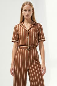 Exquise Striped Short Sleeve Shirt