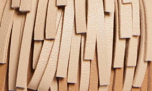 Zimmermann Koala Fringe Leather Bag Charm In Brown