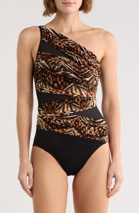 Jena Tigress One-Shoulder One-Piece Swimsuit